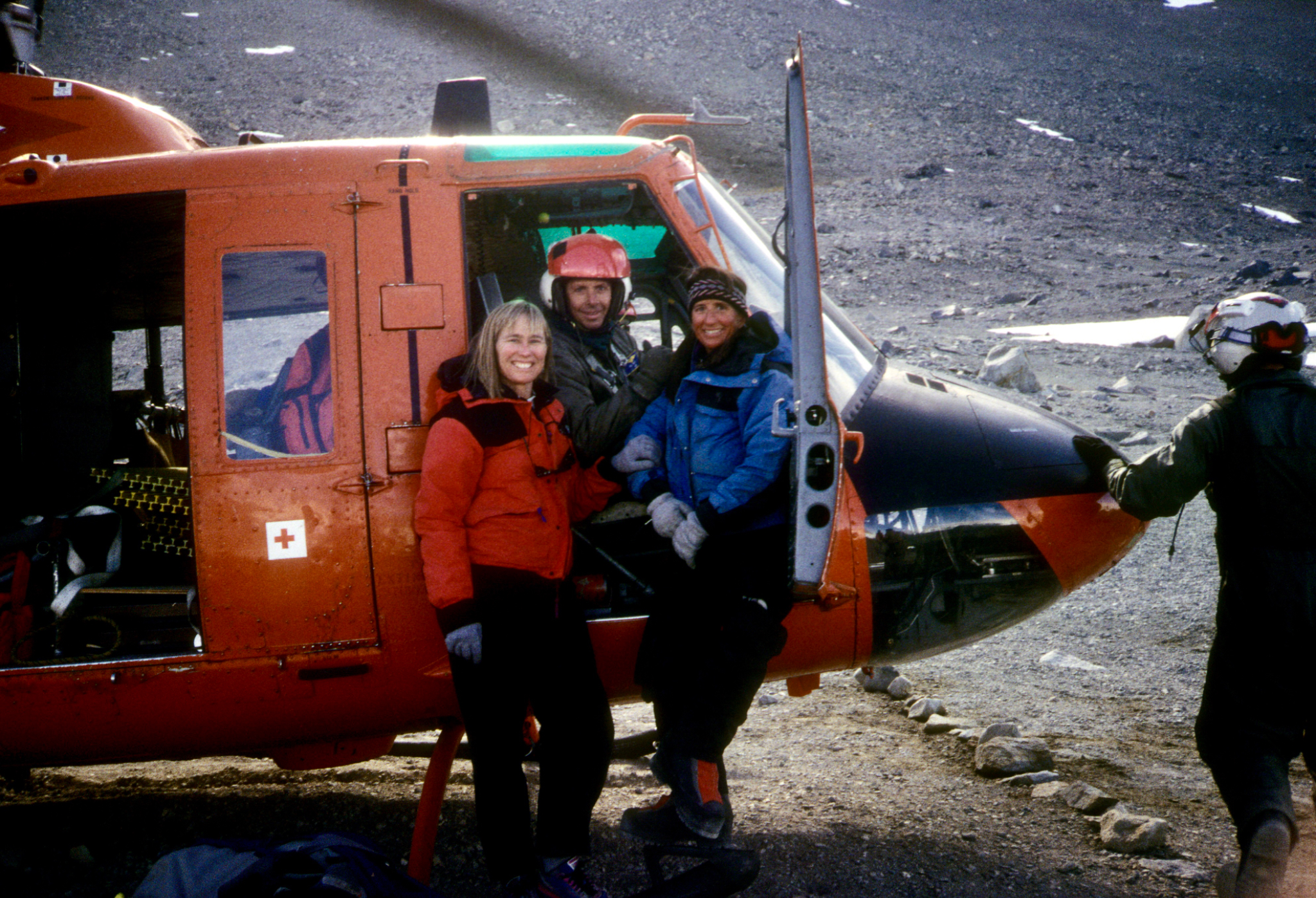 Me with helo pilot and mountain guide